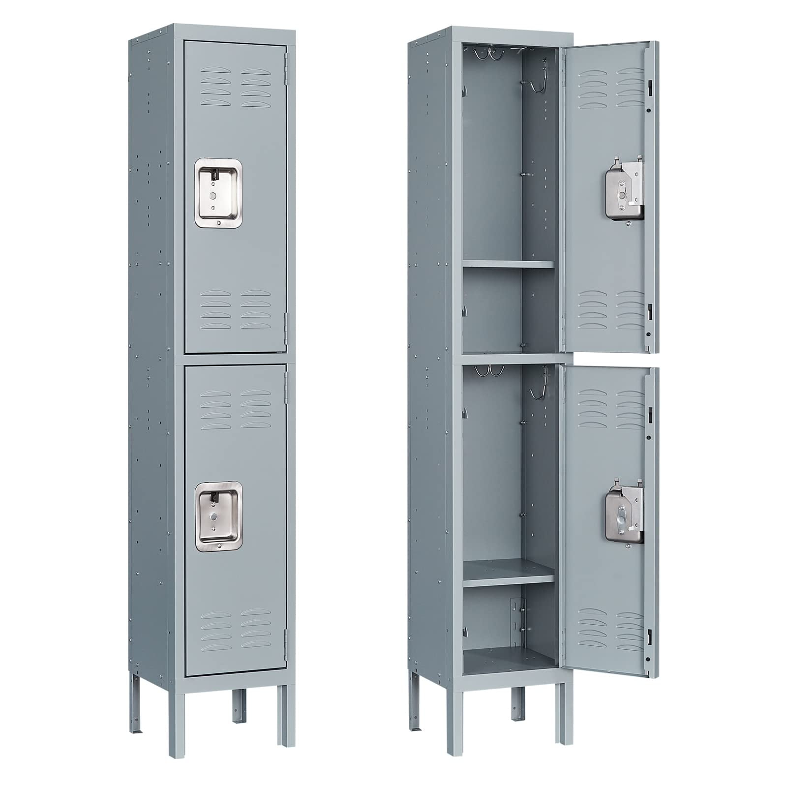 Fesbos 2-Door Metal Locker with Lock, Employee Storage Cabinet for ...