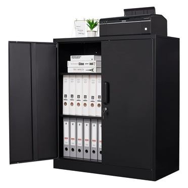 Fesbos Metal Storage Cabinet with 2 Doors, Lockable Steel Storage Cabinet with 2 Doors and Adjustable Shelves, Steel Lockable File Cabinet, Locking Tool Cabinets for Office,Home,Garage