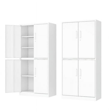 Fesbos Metal Storage Cabinet with 4 Doors and 3 Adjustable Shelves,71" Lockable Garage Tall Steel Lockers,for Home Office,Living Room,Pantry,Gym,Commercial Utility Storage