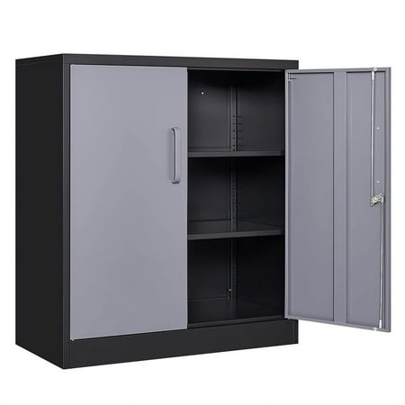 Fesbos Metal Storage Cabinet, Base Cabinets 2 Door, Steel Storage Cabinets with Locking Doors and Shelves for Garage, Kithen, Home Office and Classroom