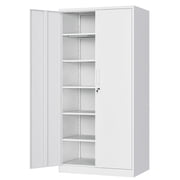 Fesbos Metal Storage Cabinet with Lockable Door,5 Adjustable Shelves - 71 Steel File Tool Organizer Cabinets for Office,Home,Garage,Warehouse,Industrial