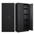 thumbnail image 1 of Fesbos Metal Storage Cabinet with Locking Doors, Black Garage Lockable Steel Cabinets with 2 Doors and 4 Shelves for Home, Garage, Pantry Workshop Warehouse, 1 of 13