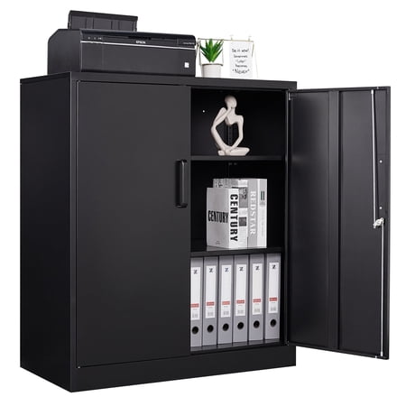 Fesbos Metal Storage Cabinets with 2 Lockable Door, 36" Locker Adjustable Shelves Organizer Steel Cabinet for Home, Office, Warehouse, Garage, Industrial