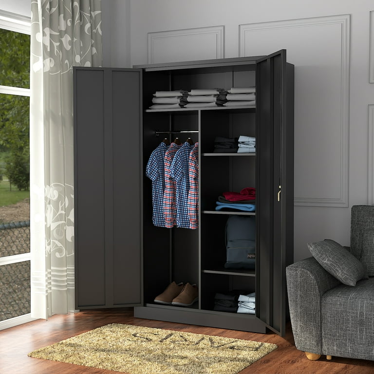 Free standing coat online closet with doors