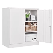 Fesbos Metal Storage Cabinets with Lock Door, Small Locker Adjustable Shelves Organizer Steel Cabinets, Home, Office,Warehouse,Garage,Industrial