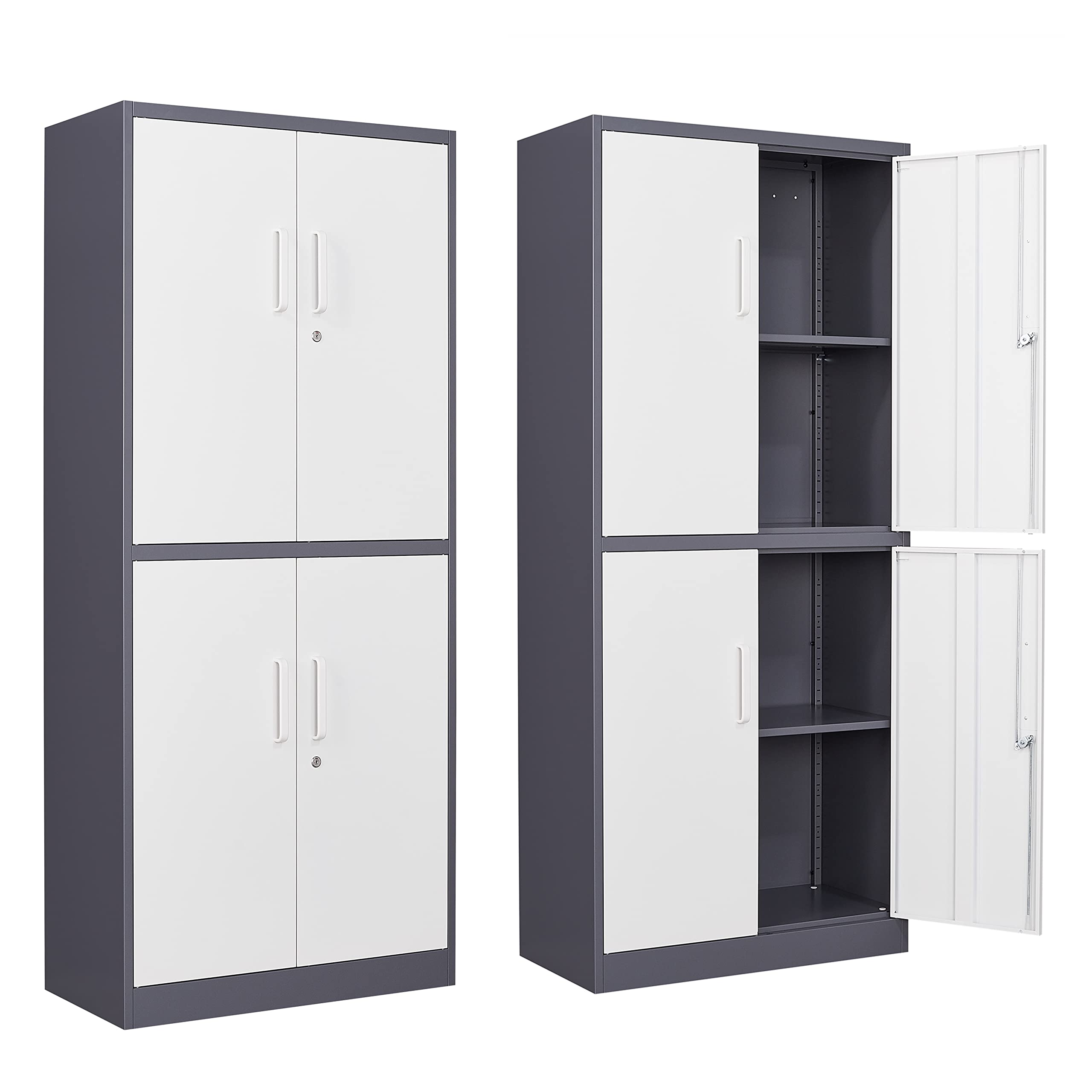 Fesbos Metal Storage Locking with 4 Doors and 2 Adjustable