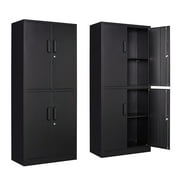 Fesbos Metal Storage Locking Cabinet with 4 Doors and 2 Adjustable Shelves,71" Lockable Garage Tall Steel Cabinet,for Home Office,Living Room,Pantry,Gym,Commercial Storage