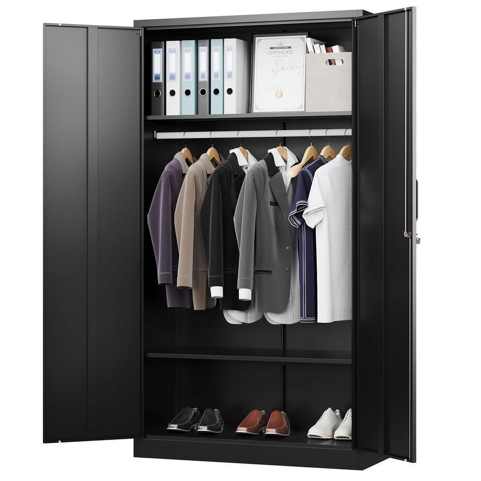 Fesbos Metal Wardrobe Cabinets with Lock,Clothing Locker 72