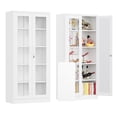 thumbnail image 1 of Fesbos Tall Bookcase Storage Cabinet with Tempered Glass Door,Metal Display Cabinet with 4 Adjustable Shelves,5-Tier Curio Cabinet for Home, Study, Living Room and Office, 1 of 9