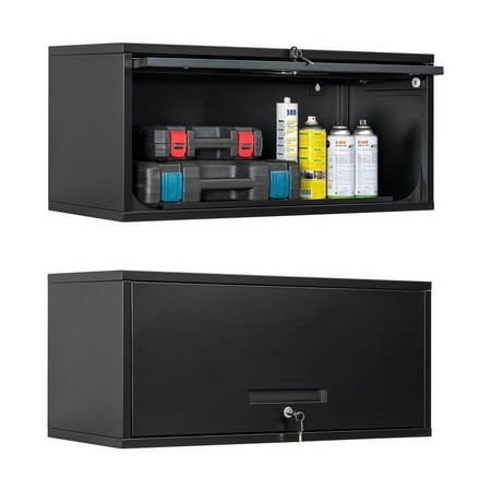 Fesbos Metal Garage Wall Cabinet with Doors, Wall Mounted Metal Storage Cabinet, Floating Garage Tool Cabinet for Garage, Basement, Kitchen, Warehouse