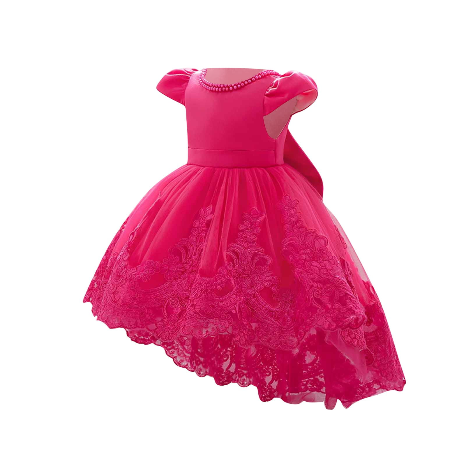 Fesfesfes 1-9 Years Cute Solid Color Dresses for Kids Girls Sleeveless  Princess Round Neck Mid Waist Dress for Stylish and Adorable Wear(Hot Pink,8-9  Years) - Walmart.com