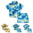 thumbnail image 1 of Fesfesfes 1 Year Old Boy Outfit Toddler Baby Boys Fashion Short Sleeve Blouse Tropical Seaside Print Retro Shirt Shorts Suit 3-4 Years, 1 of 9