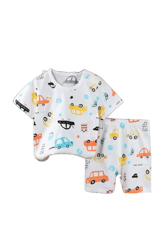 12 Year Old Boy Outfits Boys Summer Shorts Set Summer Short-sleeved Boys Cotton T-shirt Summer Shorts Two-piece Set 6 Months - 7 Years 4-5 Years