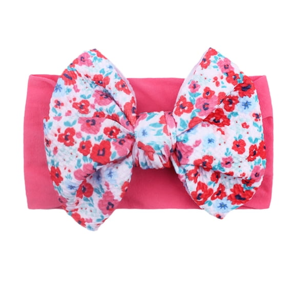 Fesfesfes 1PC Newborn Infant Baby Girls Print Bow Headband Stretch Hairband Headwear,,Second Piece Free Shipping