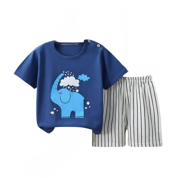 Fesfesfes 2 Piece Outfit Boys Summer Shorts Set Summer Short-sleeved Boys Cotton T-shirt Summer Shorts Two-piece Set 6 Months - 7 Years 4-5 Years
