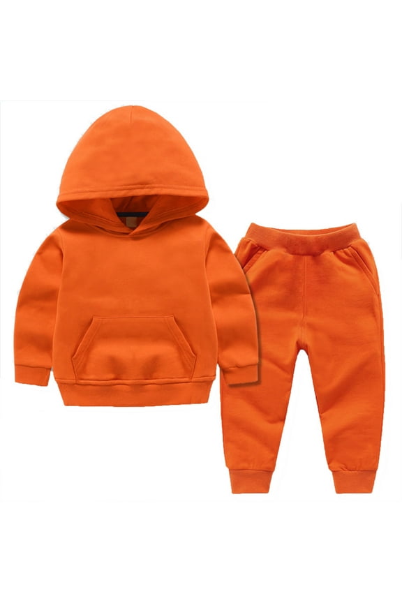 2 Piece Set Toddler Sweatshirts Baby Boys Girls Candy Color Solid Color Sweatpants Casual Kids Sports Pants Hoodies Set Sale