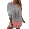 thumbnail image 1 of Fesfesfes 2022 New Women Loose Hooded Sweater With Contrast Fashion T-shirt Top Blouse Hoodie Under $10, 1 of 4