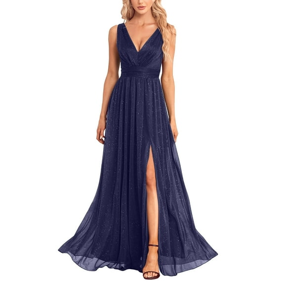 Fesfesfes Fashion Plus Size Dress for Women Hollow Lace Semi Formal Evening Dress Mother of the Bride Wedding Guest Dress Oversized Elegant Solid Long Dress(Z01#Navy,3XL)
