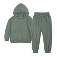thumbnail image 1 of Fesfesfes 2PCS Outfits for Kids Sports Tracksuits Long Sleeve Tops and Pant Suits Unisex Pullover Hoodies Sweatshirt And Sweatpants Fall Winter Suit Sale, 1 of 9