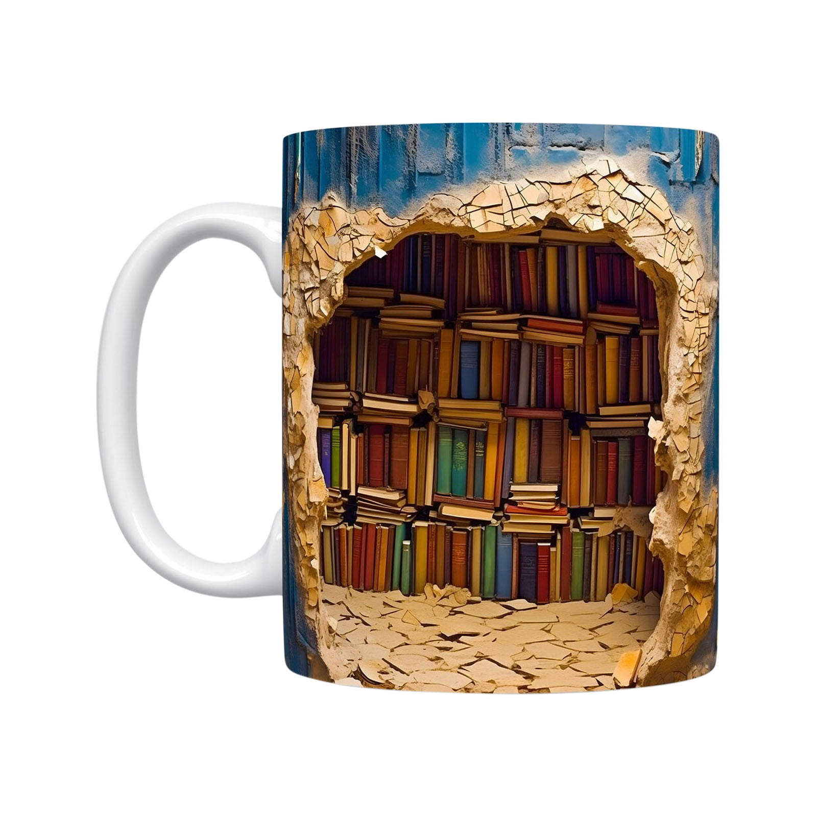 3D Bookshelf Mug，A Library Shelf Cup，Creative Space Design Multi-Purpose  Mugs