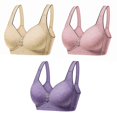 thumbnail image 1 of Fesfesfes 3PC Women's Tank Full Cup Comfortable And Breathable Underwear Bra Wire-Free Bra, 1 of 9