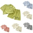 thumbnail image 1 of Fesfesfes 3T Boys Clothes Short Sleeve Set Summer Korean Shorts T Shirt Childrens Summer Short Sleeved Round Neck Top/Shirt Set, 1 of 4