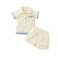 thumbnail image 1 of Fesfesfes 3T Boys Outfits Toddler Kids Baby Boys Fashion Cute Short Sleeve Solid Color Casual Pocket Shorts Suit 0-6 Months, 1 of 9