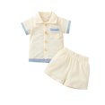 thumbnail image 1 of Fesfesfes 3T Boys Outfits Toddler Kids Baby Boys Fashion Cute Short Sleeve Solid Color Casual Pocket Shorts Suit 18-24 Months, 1 of 9