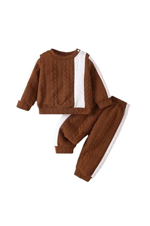 4T Boy and Girls Clothes Childrens All-match Sweater Knitted Pullover Top Trousers Set