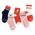 thumbnail image 1 of Fesfesfes 5 Pairs Kids Socks Cute Print Children Middle Tube Socks Girls and Boys Comfy Warm Socks, 1 of 9