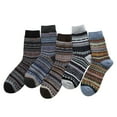 thumbnail image 1 of Fesfesfes 5 Pairs Socks for Womens Socks Vintage Winter Soft Warm Cold Knit Wool Socks, 1 of 9