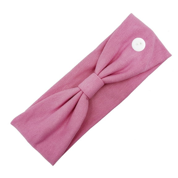 Fesfesfes 5PC Womens Headband Knotted Hair Band Ladies Solid Color Anti-stroke Headband with Side Buttons Multifunction Hair Band,,Second Piece Free Shipping