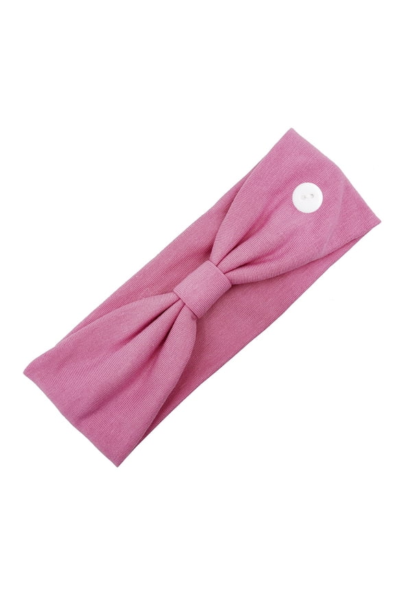 5PC Womens Headband Knotted Hair Band Ladies Solid Color Anti-stroke Headband with Side Buttons Multifunction Hair Band,,Second Piece Free Shipping