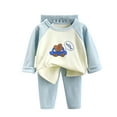 thumbnail image 1 of Fesfesfes 5T Kids Outfits Toddler Baby Kids Winter Boys and Girls Outfits Print Long Sleeved Thickening Home Wear Clothes Suit, 1 of 3