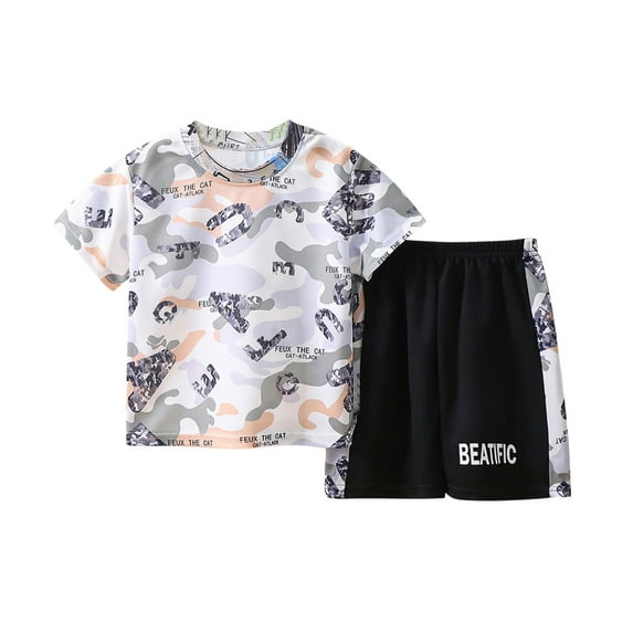 Fesfesfes 7 Year Girls Outfits Clothes Fashion Toddler Outfits Casual Short Sleeve Tops Round Neck Shorts Sets