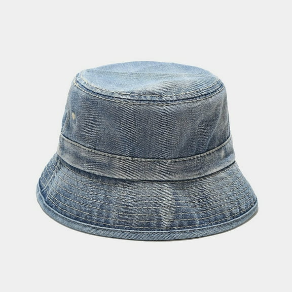 Fesfesfes Adult Bucket Hat Solid Denim Sunshade Hat Fisherman's Hat Basin Hat Outdoor Hat