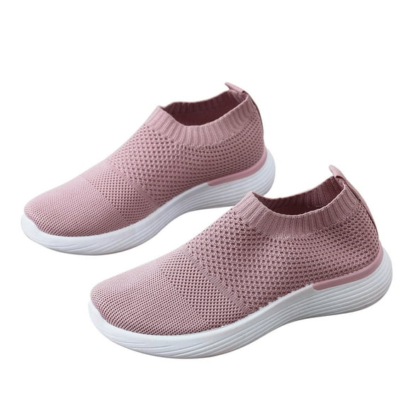 Fesfesfes All-Season Sneakers Young Ladies Shoes Loose Fashion Anti-Slip Sole Casual Mesh Breathable Women's Sports Shoes US:6(37)