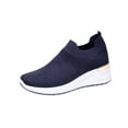 thumbnail image 1 of Fesfesfes All-Season Teen Girls Shoes Loose Comfy Knitted Shoes Anti-Slip Sole Casual Mesh Breathable Women's Sports Mesh Thick Bottom Shoes US:5.5(36), 1 of 4