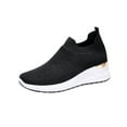 thumbnail image 1 of Fesfesfes All-Season Teen Girls Shoes Loose Comfy Knitted Shoes Anti-Slip Sole Casual Mesh Breathable Women's Sports Mesh Thick Bottom Shoes US:7.5(40), 1 of 6