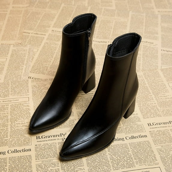 Fesfesfes Ankle Boots for Women Boots Short Sleeve Boots 2023 New Winter Pointed Heel Fashion Casual Versatile Fashion Boots 7(39)