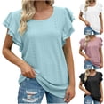 thumbnail image 1 of Fesfesfes Athletic Tops for Women Fashion Womens Short Sleeve Summer Solid Color Casual Top Pullover T-shirt Raglan Shirt Women M(US:6), 1 of 8