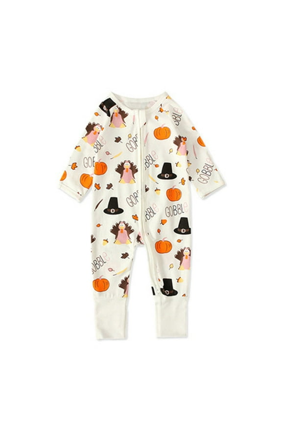 Baby Bodysuit Fall Fall Boys And Girls Long Sleeve Halloween Pumpkin One-piece Romper Infant Onesie