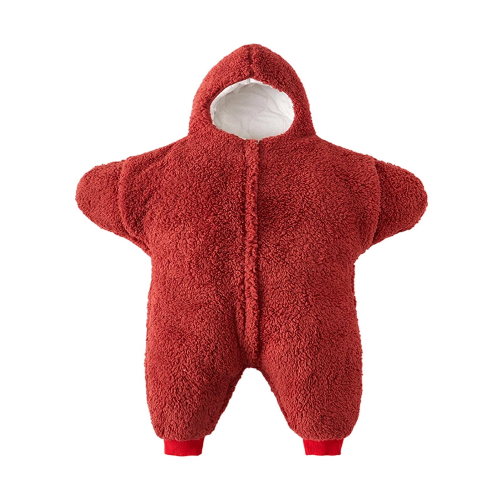 Cozy Rompers Fesfesfes Baby Cute Fleece Romper Hooded Zip Up Long Sleeve Open Feet ...