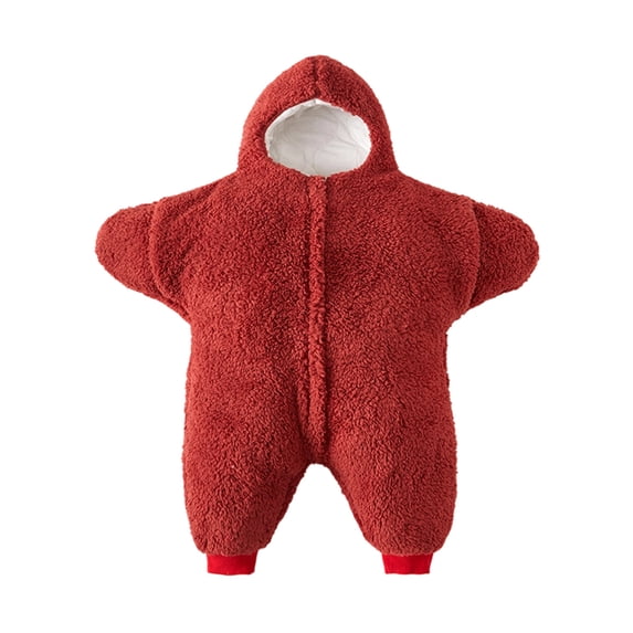 Cozy Rompers Fesfesfes Baby Cute Fleece Romper Hooded Zip Up Long Sleeve Open Feet ...