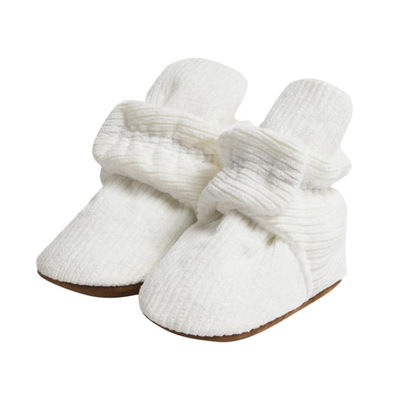 Fesfesfes Baby First Walking Shoes Fall Winter Non Slip Sole Comfortable Shoes Toddlers Childrens Soft Breathable Baby Footwear Casual Wear Indoor Outdoor Holiday Party(White,12-18 Months)