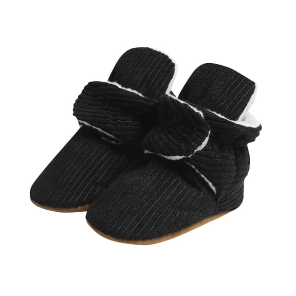 Fesfesfes Baby First Walking Shoes Fall Winter Non Slip Sole Comfortable Shoes Toddlers Childrens Soft Breathable Baby Footwear Casual Wear Indoor Outdoor Holiday Party(Black,12-18 Months)