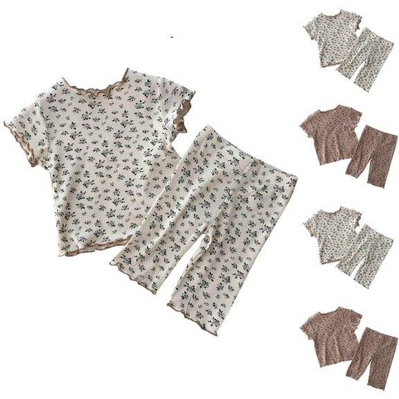 Fesfesfes Baby Girl Fall Outfits FashionBoys Casual Short Sleeve Tops Turndown Collar Botton Solid Short Pants Sets