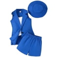 thumbnail image 1 of Fesfesfes Baby Girl Outfits 3-6 Months Spring And Summer Children's Suspenders Solid Color Suit Shorts Sleeveless Jacket Girls Four-piece Suit 7-8 Years, 1 of 3