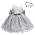 thumbnail image 1 of Fesfesfes Baby Girls Lace Bowknot&nbsp;Princess Wedding Formal&nbsp;Tutu Dress+Headband Set Clothes, 1 of 9