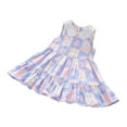 thumbnail image 1 of Fesfesfes Baby Girls' Sleeveless Ruffle Dress 2-10 Years Kids Cute Sweet Flower Print Round-Neck Mid-Calf Dress for Adorable and Comfortable Wear(Light Blue,4-5Years), 1 of 4